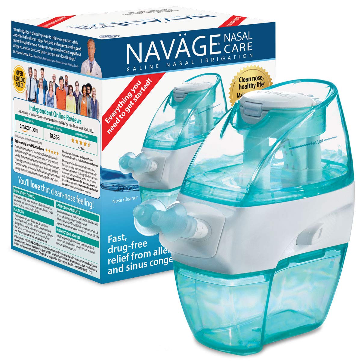 Navage Nasal Care Starter Bundle Navage Nose Cleaner and 20 SaltPod
