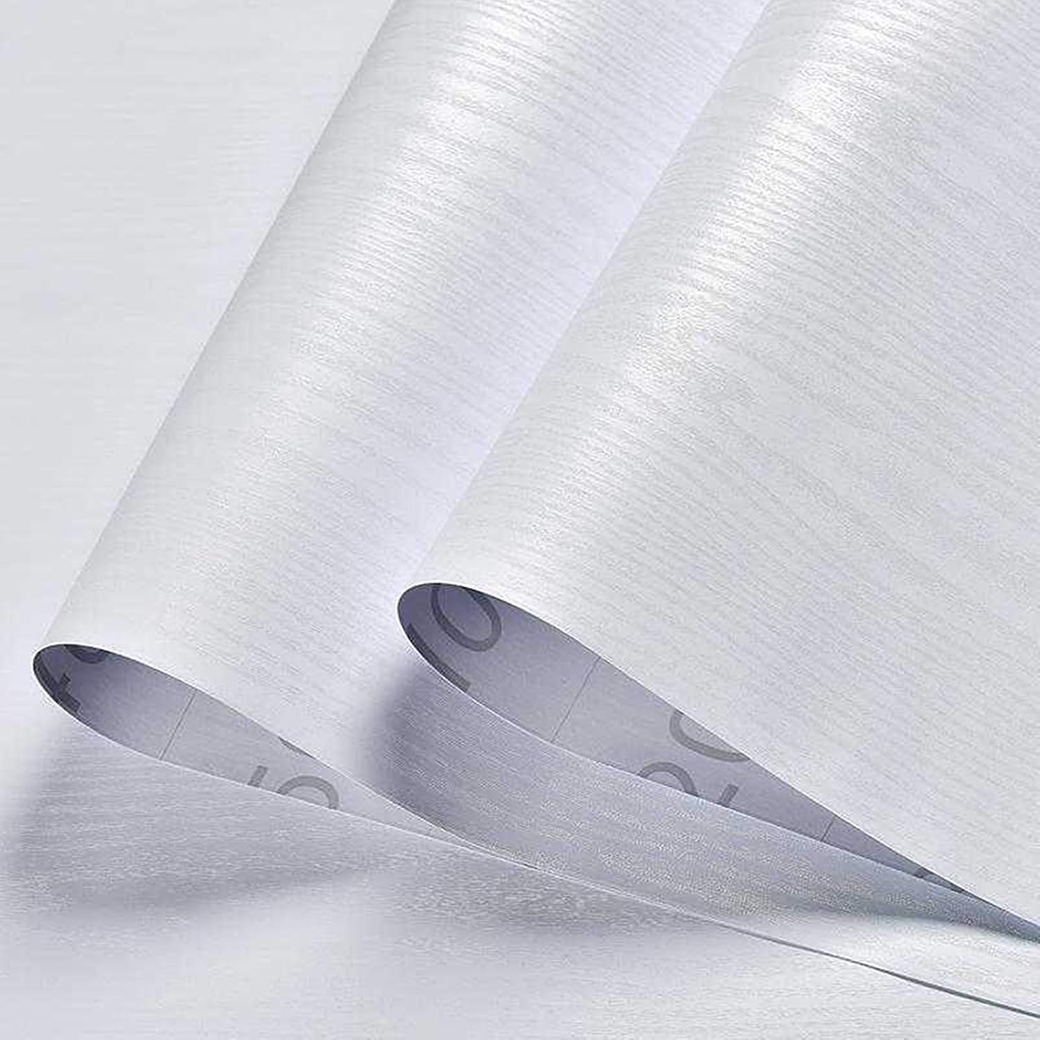 Abyssaly Sticky Back Plastic White Vinyl Wrap Wood Effect Self Adhesive Wallpaper Waterproof Peel and Stick Wallpaper 40cm X 500cm for Decorative Kitchen Worktop Wall Table Furniture Stickers - Image 4