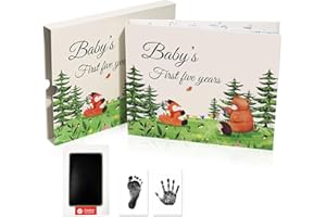 Keepsake Baby Memory Book for Boy or Girl, Timeless Baby’s Journal, Milestone Book to Record from Newborn to Age 5, Woodland Newborn Gender Neutral Baby Gift Scrapbook, Photo Album
