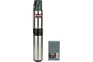 Red Lion RL12G07-3W2V 4-inch Submersible Deep Well Pump with Control Box, 3/4 HP, 12 GPM, 3-Wire, 230 Volt, Steel, 14942406