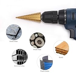 COMOWARE 3PCS HSS Step Bits Set High Speed Steel