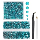 qiipii 3060PCS Blue Zircon Resin Crystal