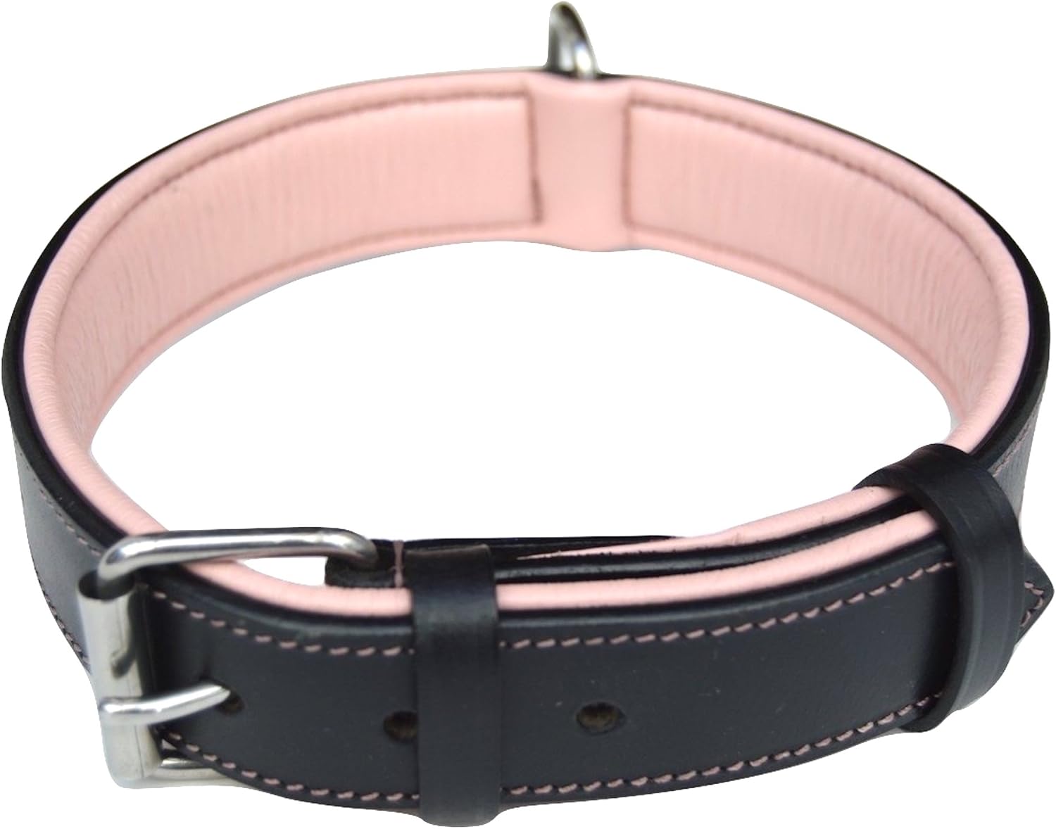 pale pink leather dog collar