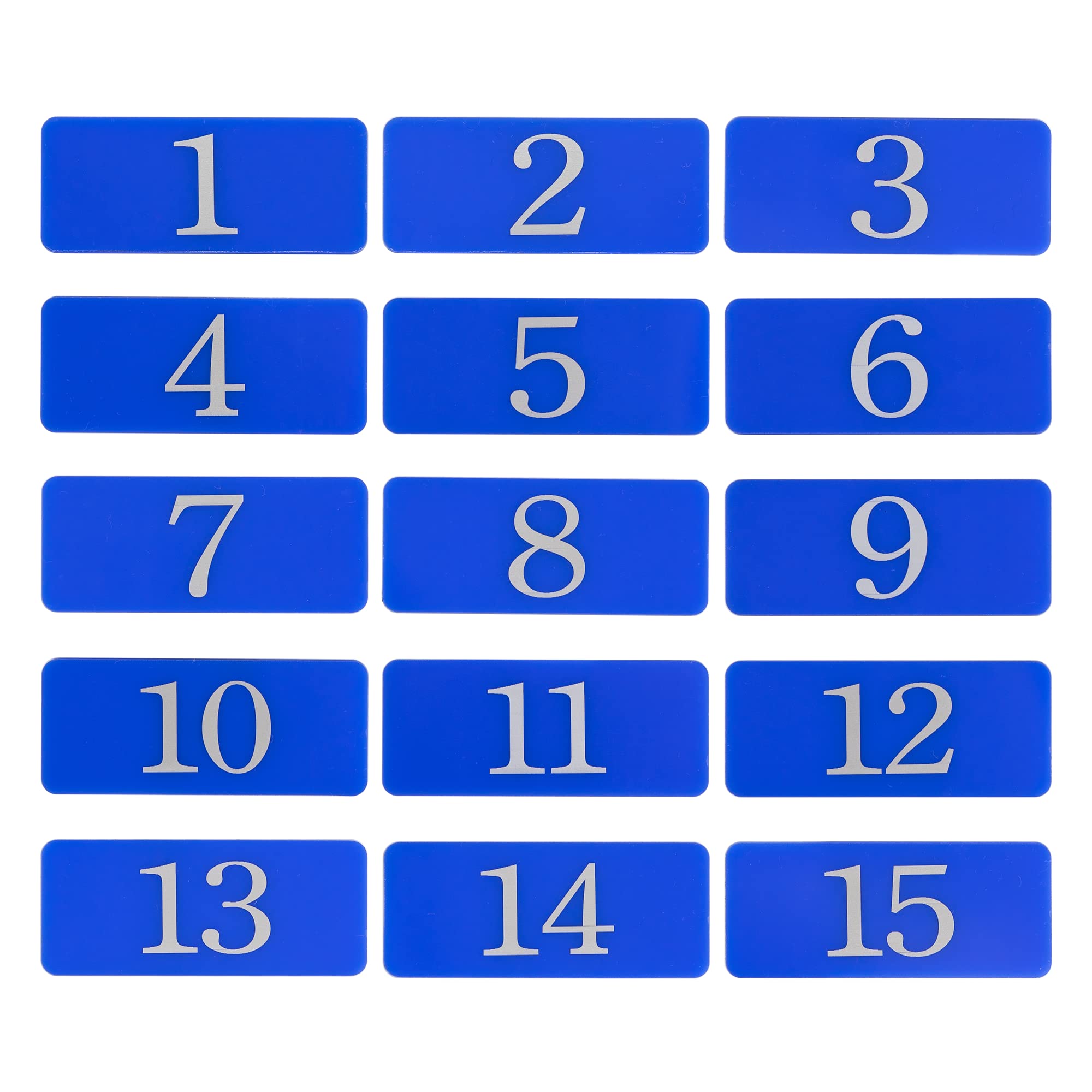 Plastic Rectangle Locker Numbered Sticker Room Number Table Number (1-50, Blue)