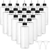 Yephets 22Pack 8oz Plastic Squeezing Bottles, Clear Oil Dispenser Dropper Bottle Applicator with Twist Top Cap and Leak-Proof Inner Gasket for Crafts, Art, Glue, Paint and More (8 OZ)