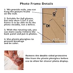 JCJMY 6x8 Picture Frame White for Wall Hanging or