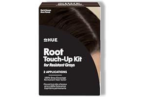 dpHUE Root Touch-Up Kit for Resistant Grays, Dark Brown - Permanently Cover Difficult, Stubborn Gray Hair - 2 Applications Included - Vegan & Leaping Bunny Certified