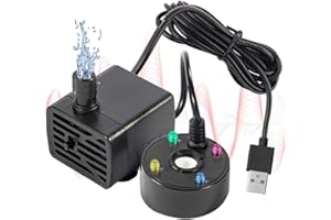 Mini Fog Machine USB 5V Water Pump Mist Maker with 4 LED Lights & Suction Cup Adjustable Black Mist Maker Fogger for Indoor o