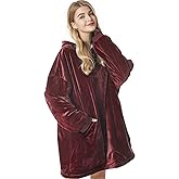 Felicigeely Blanket Hoodie Wearable Blanket Sweatshirt Oversized Hooded Blanket Sweater Gift for Women