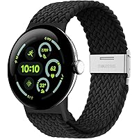 Eiavike Stretchy Braided Bands Compatible with Google Pixel Watch 4, 3, 2, 1 41mm/45mm, Adjustable Elastic Nylon Woven Breath