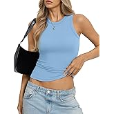 EasyGala Womens Ribbed Cotton Tank Tops Basic Crew Neck Sleeveless Shirts Fitted Going Out Tops Summer Trendy 2026