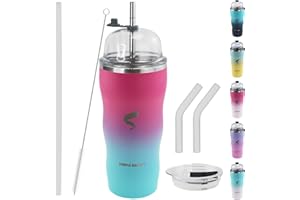 SIMPLE DRINK 20Oz Insulated Tumbler With Straw And Lid, Stainless Steel Coffee Cup, Double Wall Vacuum Travel Mug,Spill proof