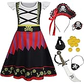 Eledobby Girls Pirate Costume Kids Halloween Dress Up Toddler Pirate Outfits Christmas Birthday Gift