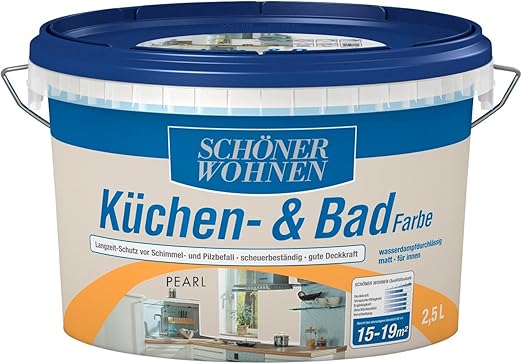 SCHÖNER WOHNEN FARBE Küchen- & Badfarbe, pearl 2 l, pearl: Amazon.de