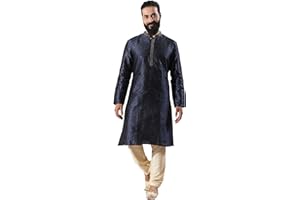 Filori Studio - Men's Authentic Woven Design Long Kurta with Zari Embroidery (Kurta Only)
