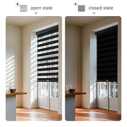 AOSKY Custom Cordless Zebra Blinds for Windows Pull