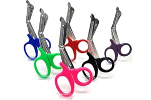 A2Z SCILAB Set of 6 Trauma Paramedic EMT Shears Scissors 7.25"- Made of Premium Quality Stainless Steel - Ideal Gift for EMT, Nurses doctors Firefighter and more Multi Color
