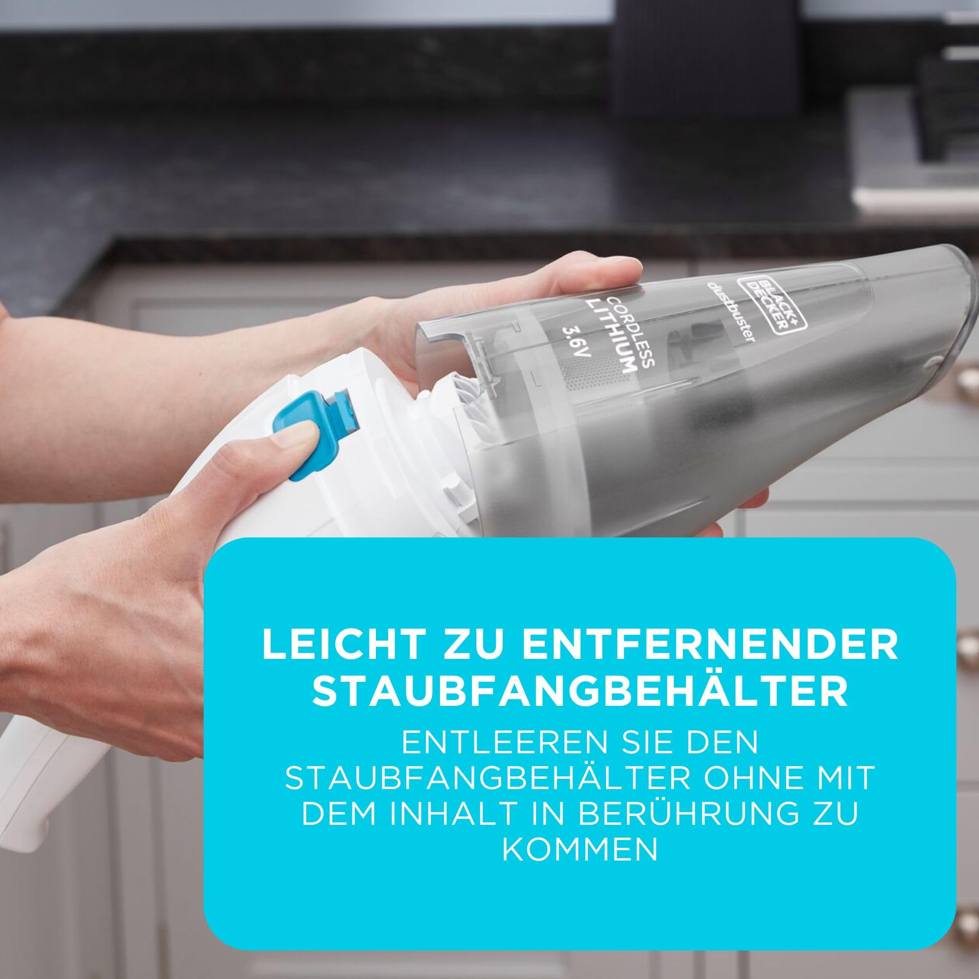 BLACK+DECKER dustbuster 3.6V kabelloser Akku-Handstaubsauger, NVC115JL-QW 4
