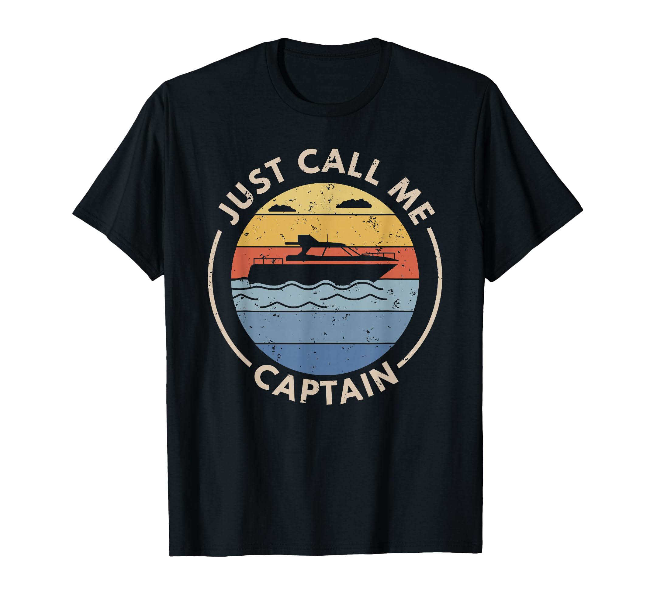 Photo 1 of ****COLOR BLUE***** Retro Vintage Boat Just Call Me Captain T-Shirt