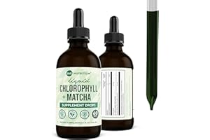 360 Nutrition Matcha Chlorophyll Liquid Drops with L-Theanine, Gluten Free & Vegan Internal Deodorant Supplement, Supports Gut Health, Digestion, Energy, Radiant Skin, Fast Absorption, 60 Servings