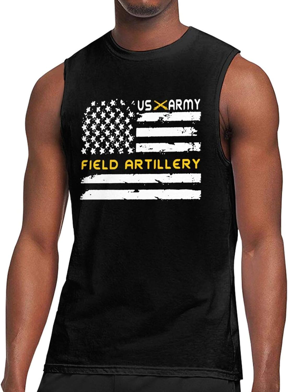 Us Army Field Artillery Us Flag Men's Pure Cotton Vest Tank