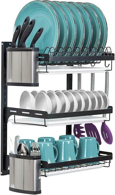 Sorbus - Estante escurridor de platos para colgar en la pared, estante