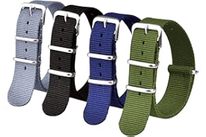 Ritche Military Ballistic Nylon Strap 16mm 18mm 20mm 22mm Premium Nylon Watch Band Strap With Stainless Steel Buckle (4 Packs), Valentine's day gifts for him or her