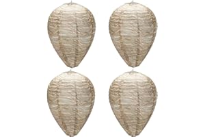FYMLHOMI 4 Pack Fake Wasp Nest, Hanging Fake Wasp Nests for Hornets Natural Wasp Fake Hornets Nest for Home and Garden Outdoors Wasps Hornets Yellow Jackets