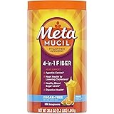 Metamucil Sugar-Free Fiber Supplement, 180 Servings, 4-in-1 Psyllium Husk Powder, Orange Smooth Sugar Free, 36.8 Ounce, 2.3 P