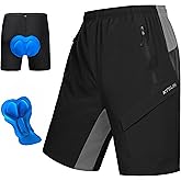 Men's Mountain Bike Shorts 3D Padded Baggy Bicycle Riding Cycling Shorts Quick Dry Lightweight Biking Shorts