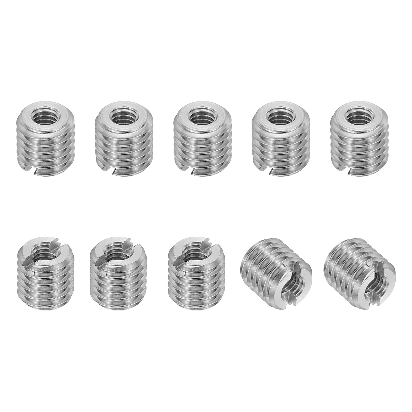 PATIKIL 316 Stainless Steel Thread Adapters Sleeve Reducing Nut, 10 Pcs M8 x 1.25 Male to M4 x 0.7 Female Repairing Insert Nut Screw Reducer Conversion Fastener 8mm