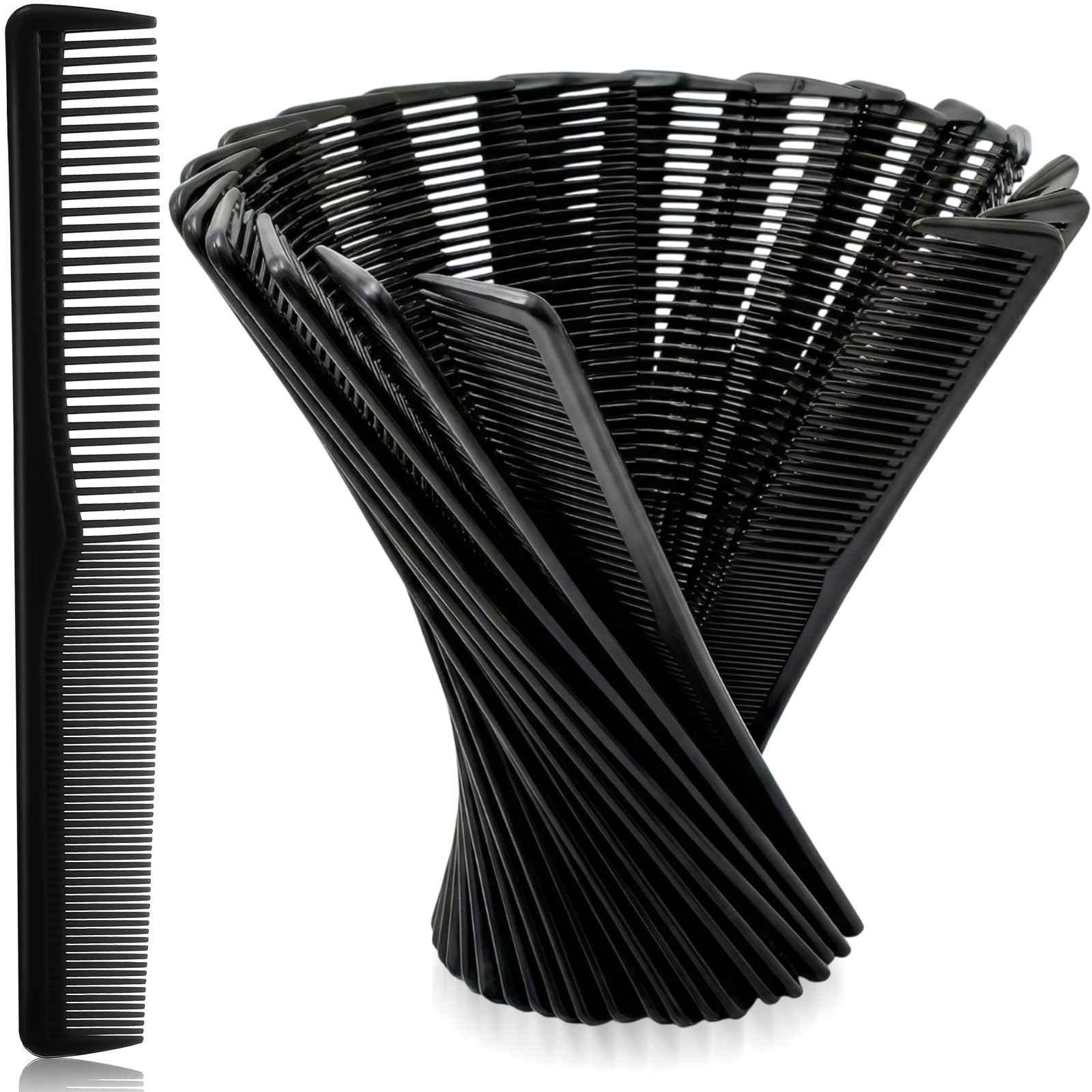 Photo 1 of Hestya 36 Pack Hair Comb Bulk 7 Inch Carbon Fiber Cutting Comb All Purpose for Men Women Plastic Hairdressing Styling for Salon or Hotel Hair Care, Black