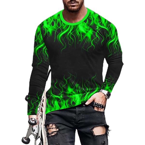 T-Shirt for Men's 3D Optical Illusion Printed T Shirts Fall