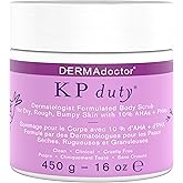 DERMAdoctor KP Bump Eraser Body Scrub with 10% AHAs + PHAs for Keratosis Pilaris, Dry, Rough, and Bumpy Skin, Dermatologist Formulated Exfoliating Body Scrub with Glycolic and Lactic acids - 16 Fl oz