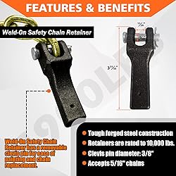 YATOINTO Grade 80 Trailer Safety Chain 36 Inch with