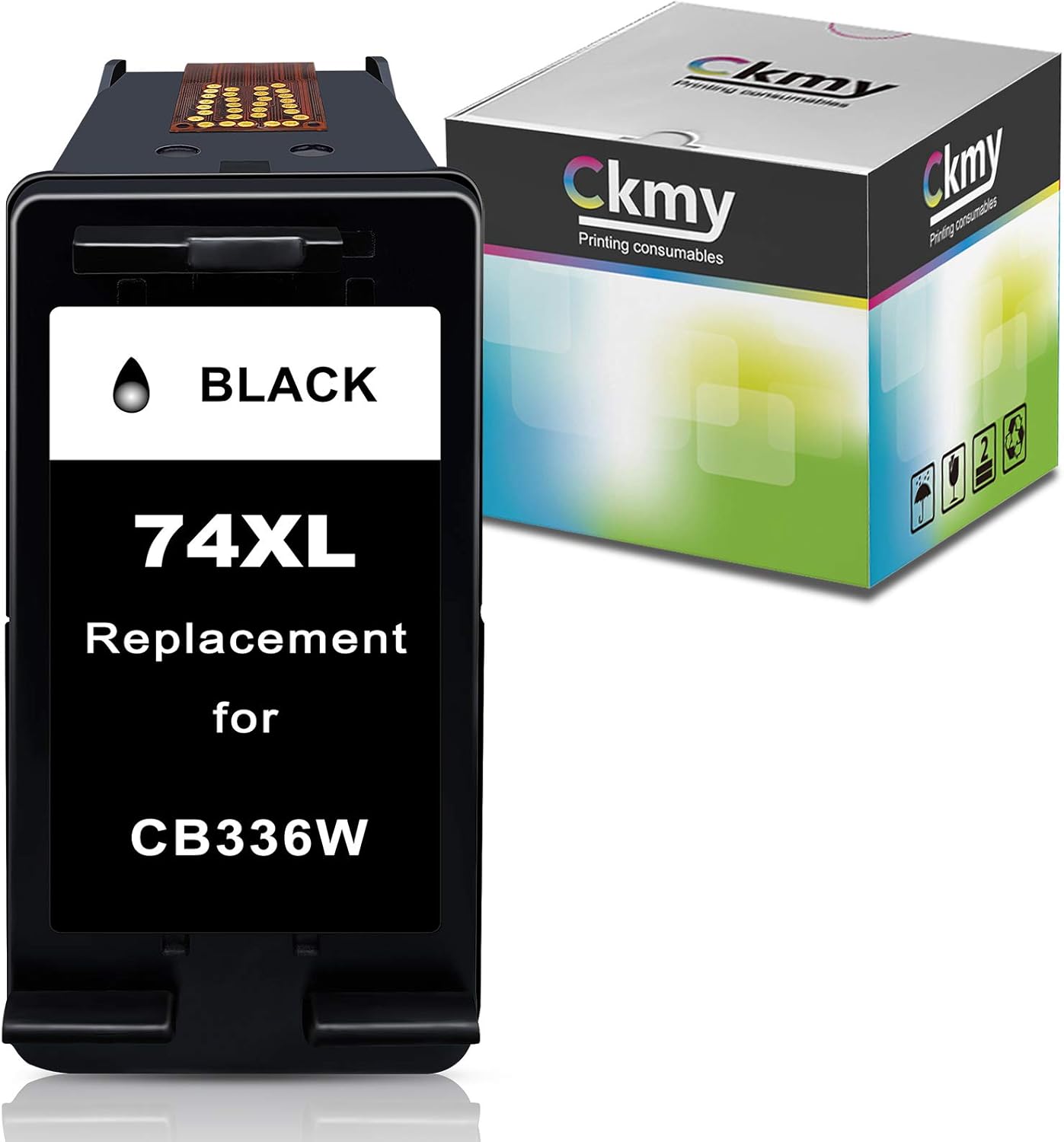CKMY Remanufactured 74XL Ink Cartridges Replacement for HP Black 74 Used for PhotoSmart D4260 C4280 C5280 C4480 C4250 C5550 C4400 C4580 C4200 DeskJet D4360 D4260 OfficeJet J5780 Printer ( 1 Black )