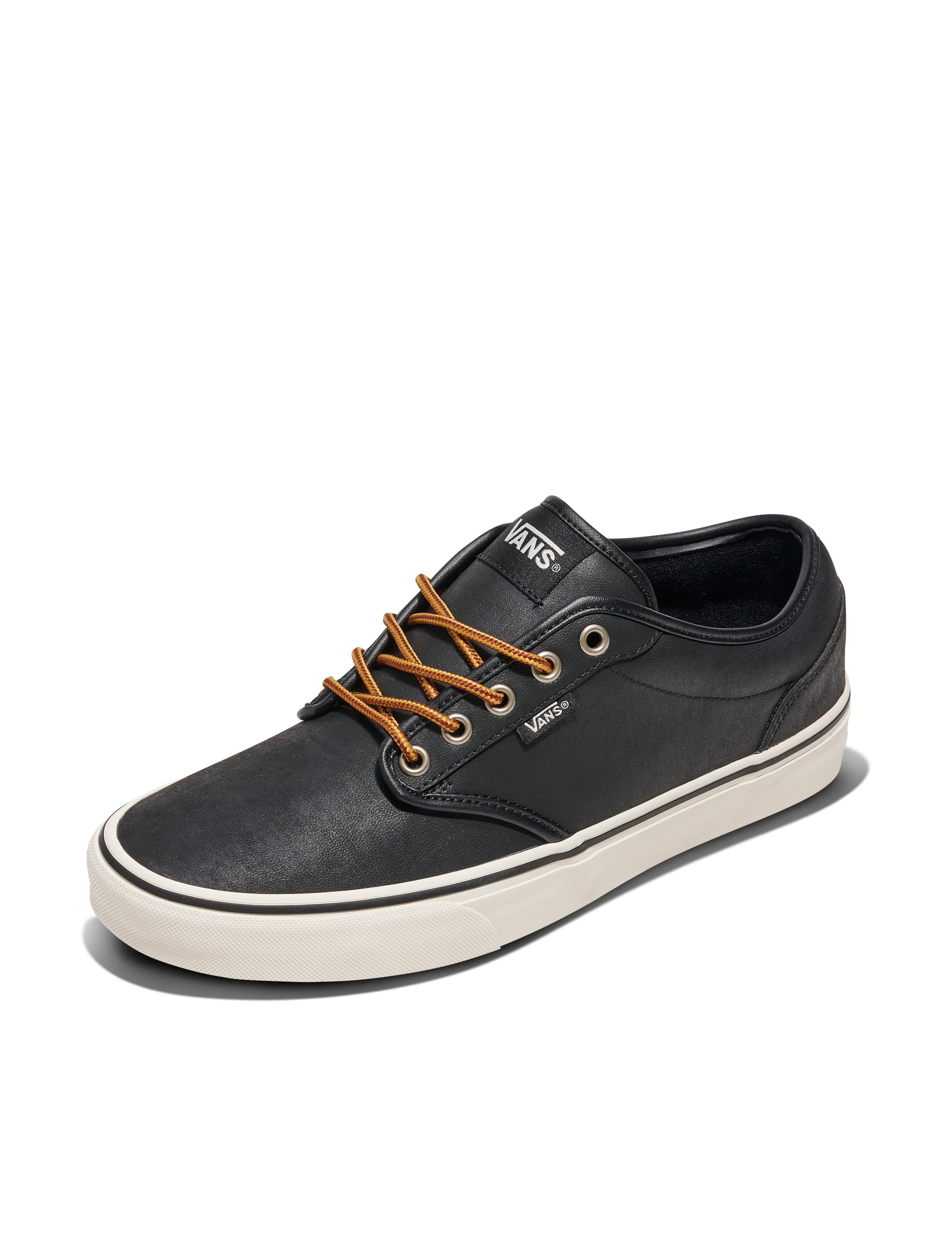 Photo 1 of (size 11, dirty minor) Vans Men's Atwood Shoe | Low-Top Fashion Sneakers for Work, Walking & Casual Everyday Wear, (Leather) Blck/Mrshmllow, 11