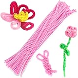 100 Pieces Pipe Cleaners Chenille Stem, Solid Color Pipe Cleaners Set for Pipe Cleaners DIY Arts Crafts Decorations, Chenille