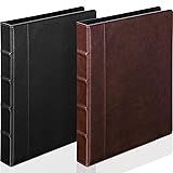 Marspark 2 Pcs Vintage Hardback 3 Ring Leather