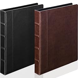 Marspark 2 Pcs Vintage Hardback 3 Ring Leather