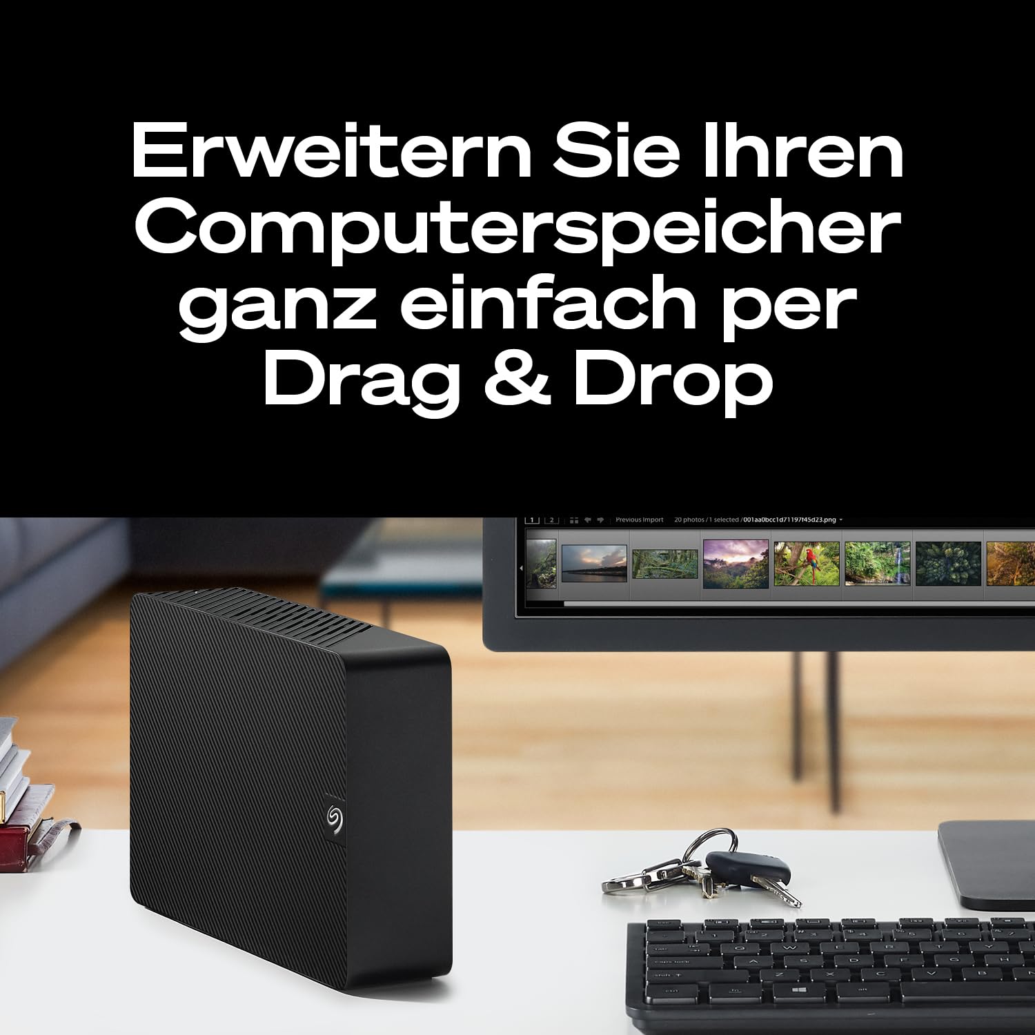 Seagate Expansion Desktop 20TB, Externe Festplatte, 3.5 Zoll, USB 3.0, PC & Notebook, inkl. Data Rescue Service (STKP20000400) 4