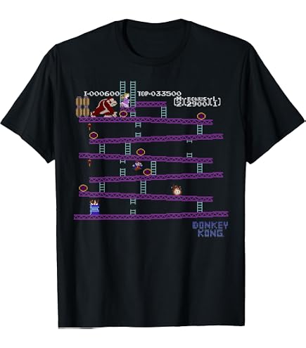 Amazon.com: Donkey Kong Retro Arcade Game Screen T-Shirt