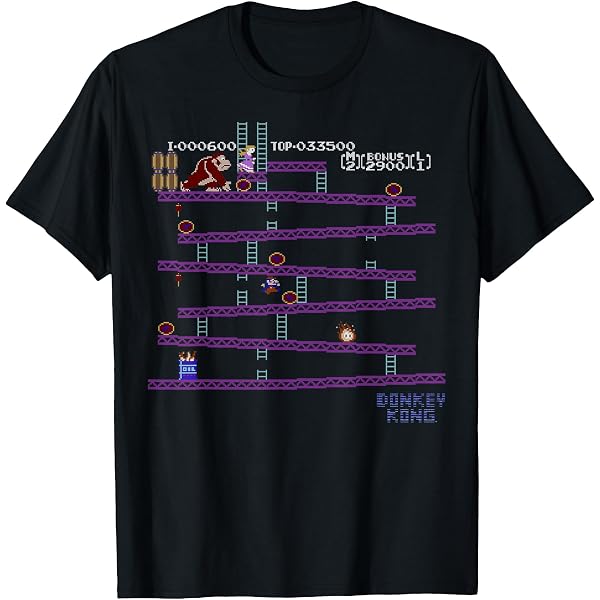 Amazon.com: Donkey Kong Retro Arcade Game Screen T-Shirt