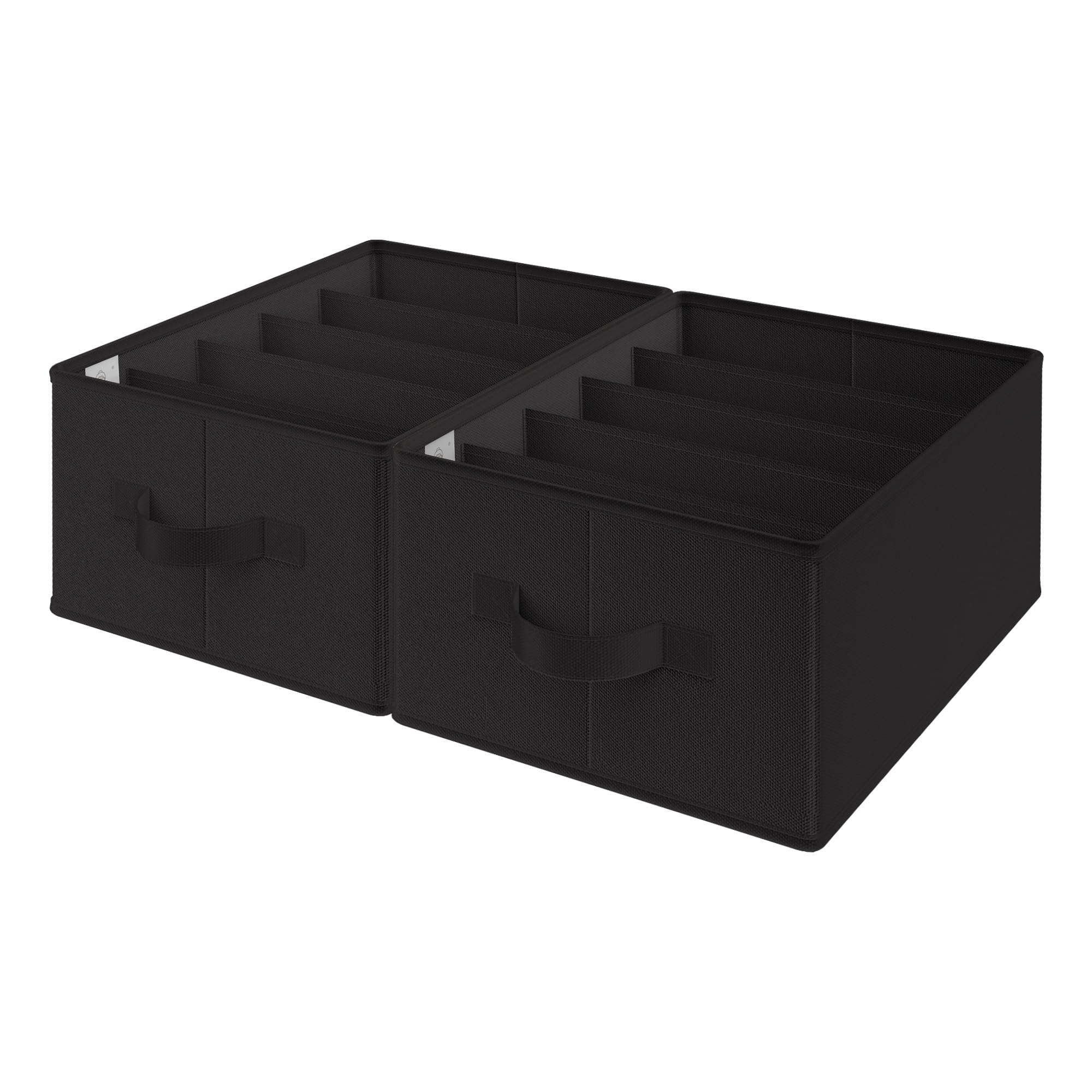 GRANNY SAYS Clothes Organiser Boxes for Drawers, Pack of 2 T-Shirt Clothing Organisers, Drawer Storage Organiser, Jumper Storage Boxes for Wardrobe Organising Pants Jeans Trousers, Black