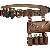 EpicCos Medieval Alchemy Belt Waist Pack Combo with Multiple Potion Bottles, Viking Rivet Belt Side Pouch for Cosplay
