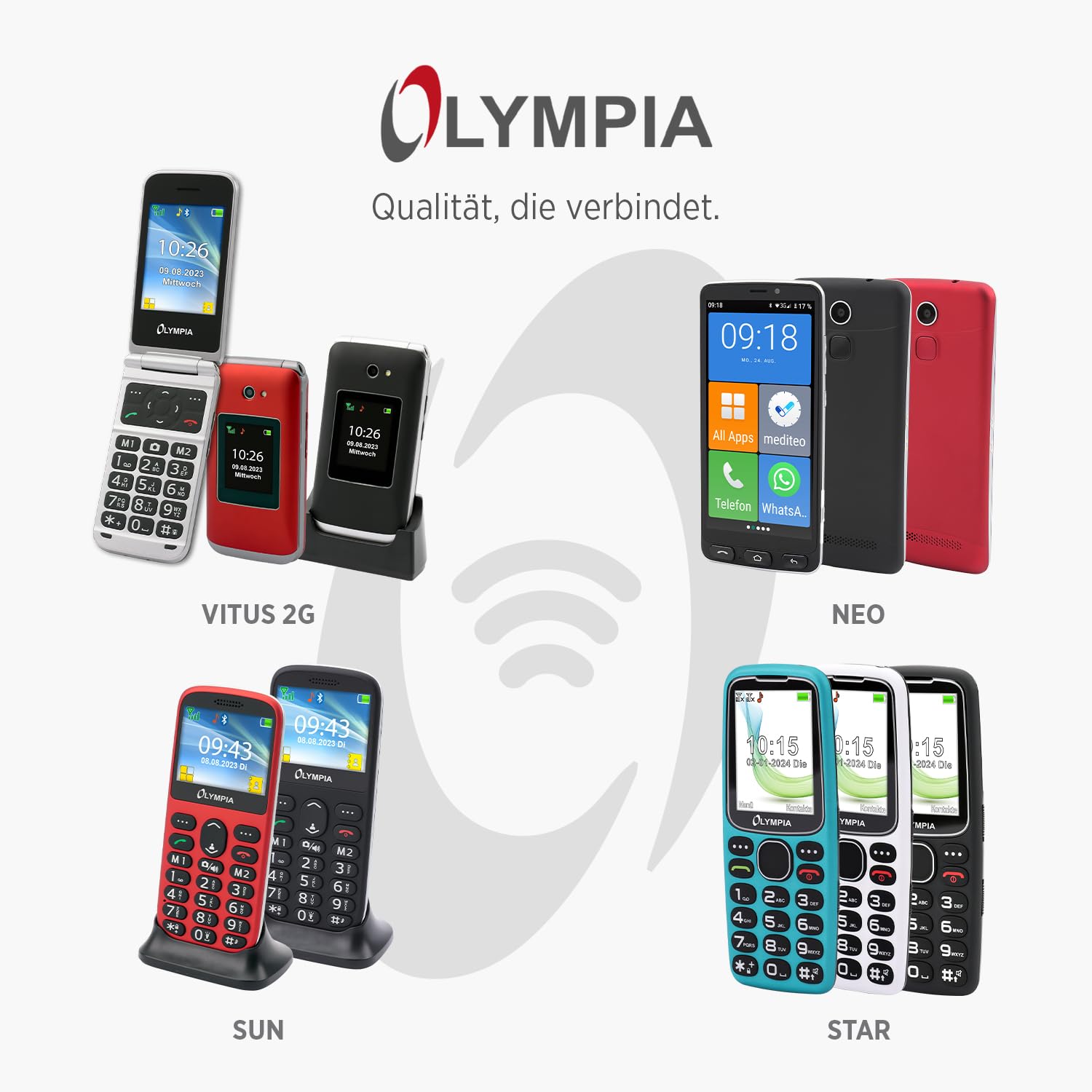 Olympia Neo Mini | Senioren Smartphone 5 Zoll Display | Notruftaste & Hörgerätekompatibel | Whatsapp & Mediteo vorinstalliert | Seniorenhandy ohne Vertrag | Extragroße Darstellung | Taschenlampe