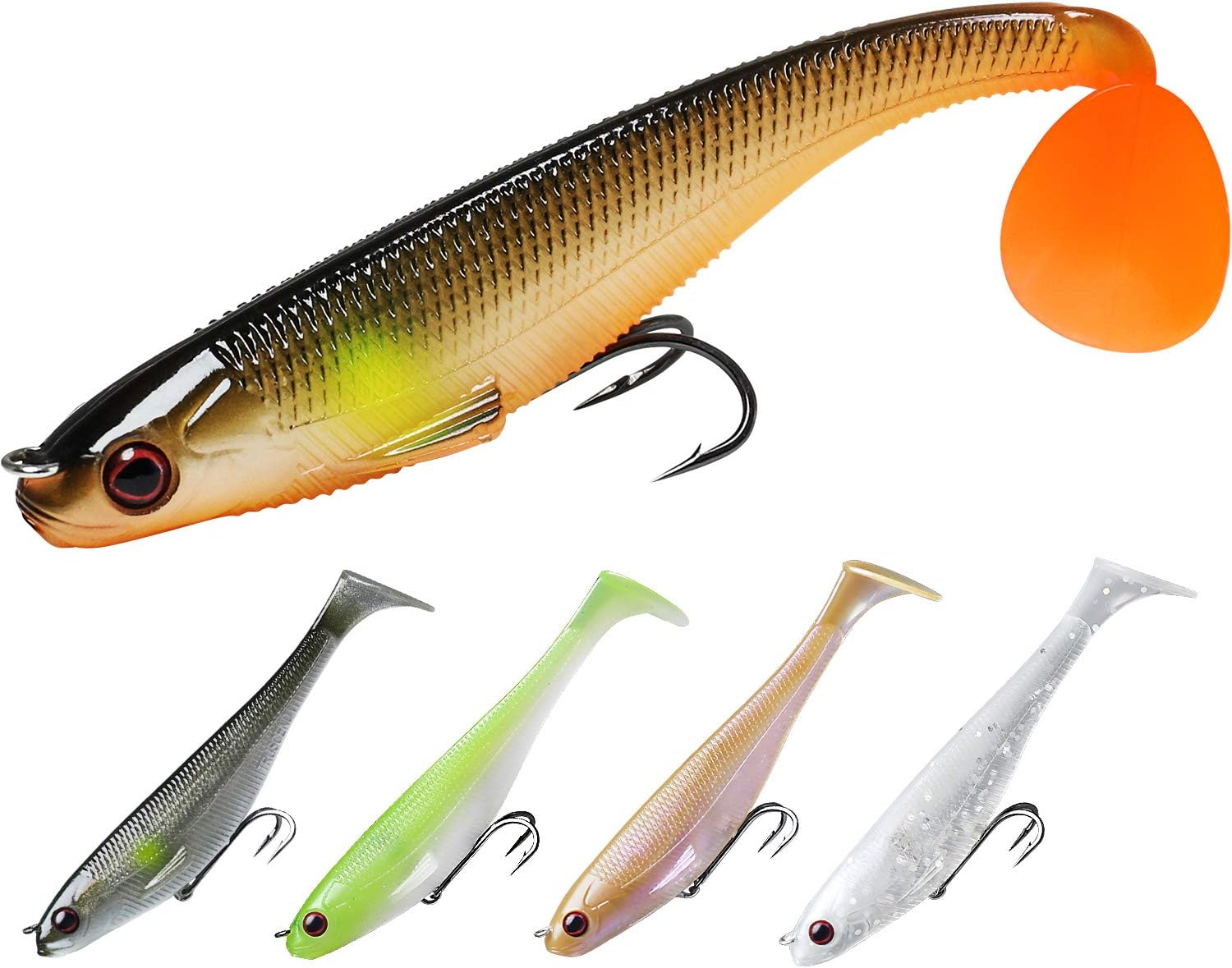 TRUSCED Power Soft Fishing Lures Pre-Rigged BKK Hook, Japan Formula, Slow Sinking, Swimming, Jerking, Freshwater or Saltwater Swimmer for Bass Trout Pike Fishing : Sports & Outdoors