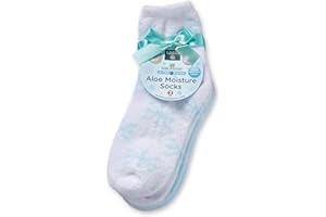 Earth Therapeutics Thera-Soft Aloe/Vitamin E Moisturizing Socks, Baby Blue/Snowflakes: 2 Pairs