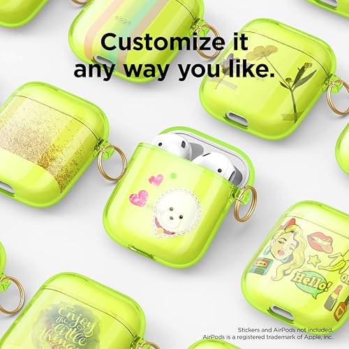 elago Clear Airpods Case with Keychain Designed for Apple Airpods