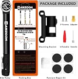AMZOON Mini Bike Pump with Gauge, 27.5 cm, Presta/Schrader, 120 PSI view 7